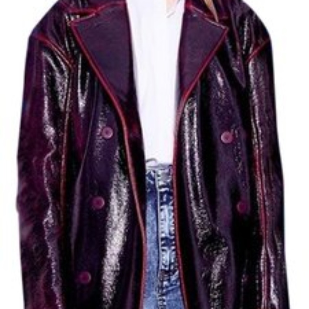 Tibi Patent glossy brown red leather trenchcoat